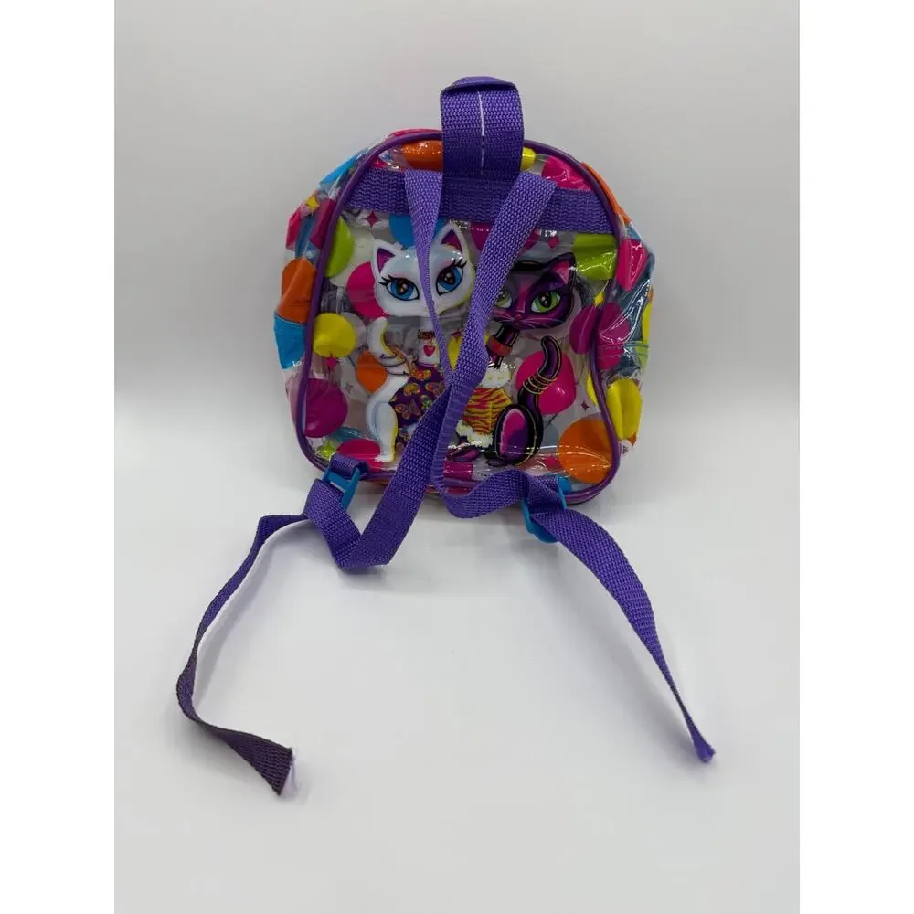 Vintage Lisa Frank Roxie & Rollie Siamese Cats Clear Mini Backpack